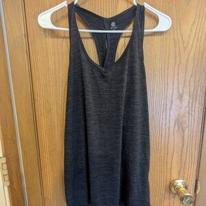 Champion Racer Back Open Cross Over Activewear V-Neck Tank Top Gray-XL